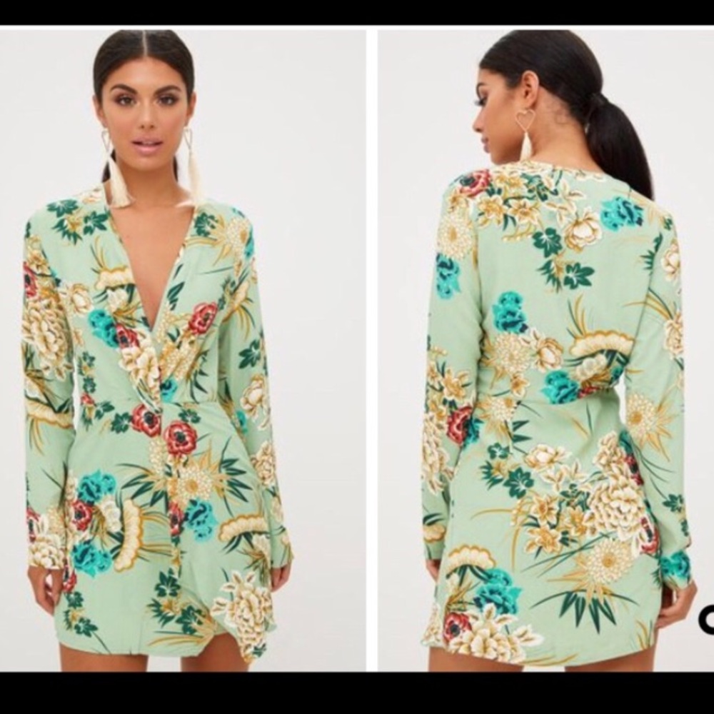Long sleeve green dress